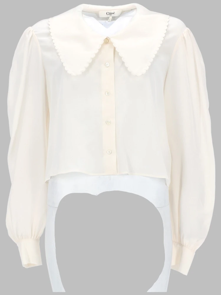 BLUSA CON MANICHE A SBUFFO IN CRÊPE DE CHINE