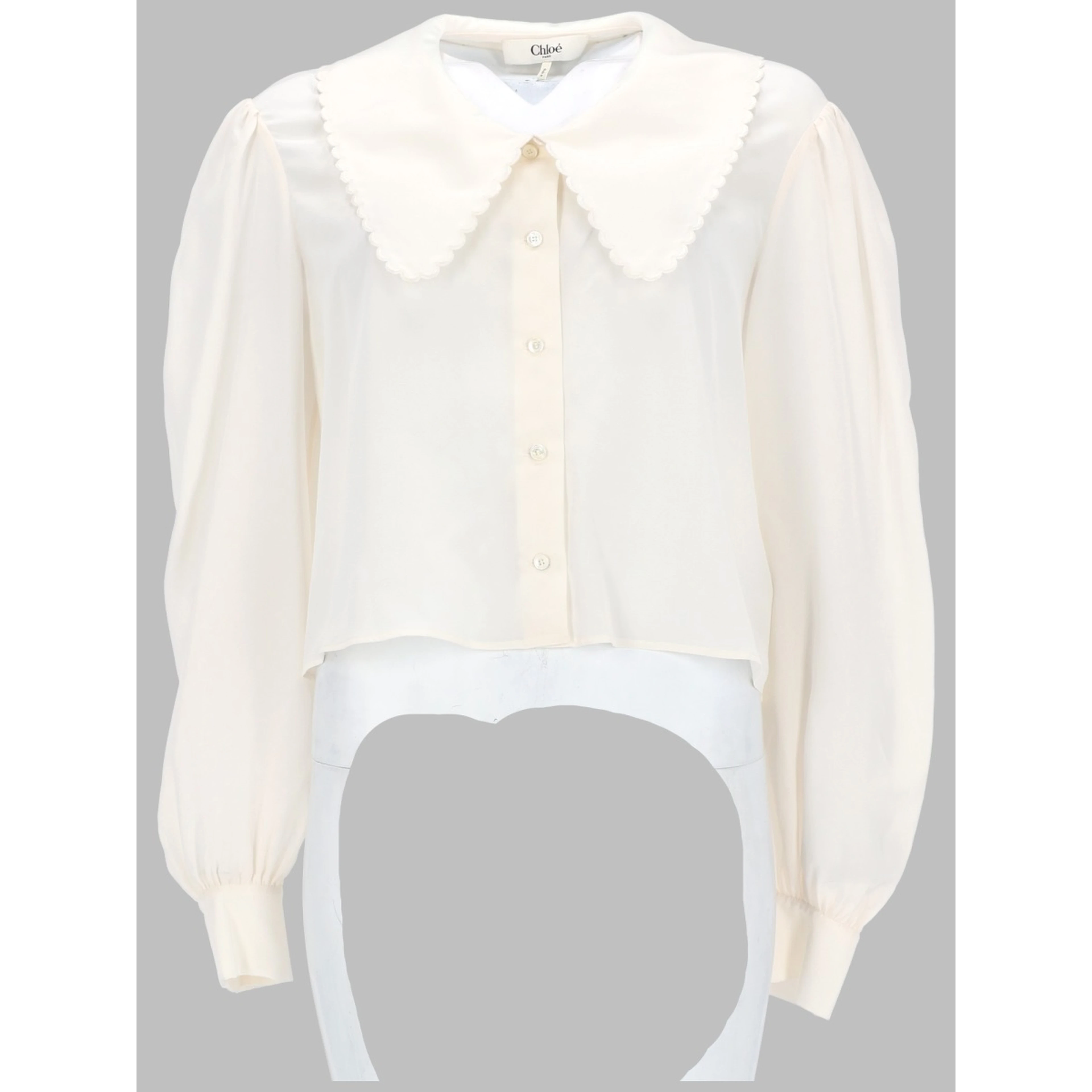 BLUSA CON MANICHE A SBUFFO IN CRÊPE DE CHINE