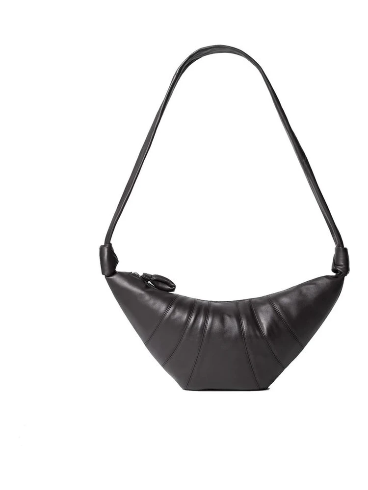 Brown Lamb Leather Shoulder Bag