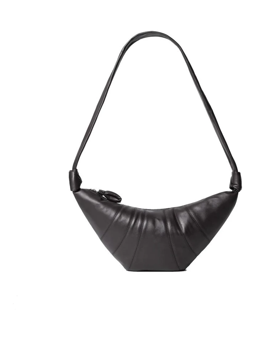 Brown Lamb Leather Shoulder Bag