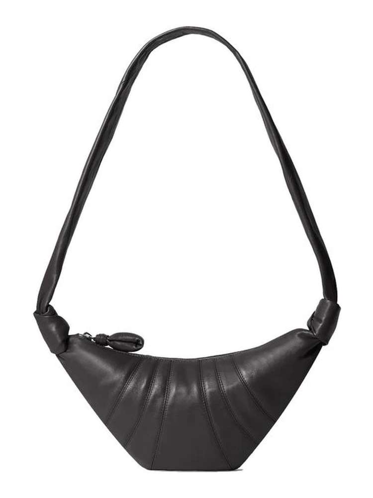 Brown Lamb Leather Shoulder Bag