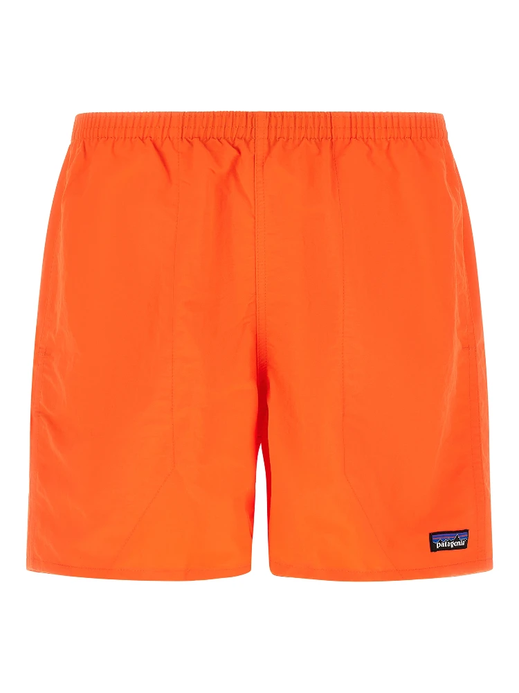 Orange Polyester Swim Shorts