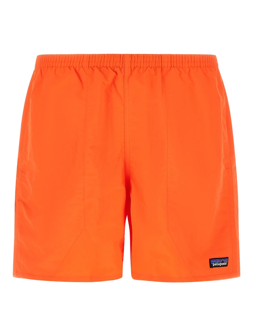 Orange Polyester Swim Shorts