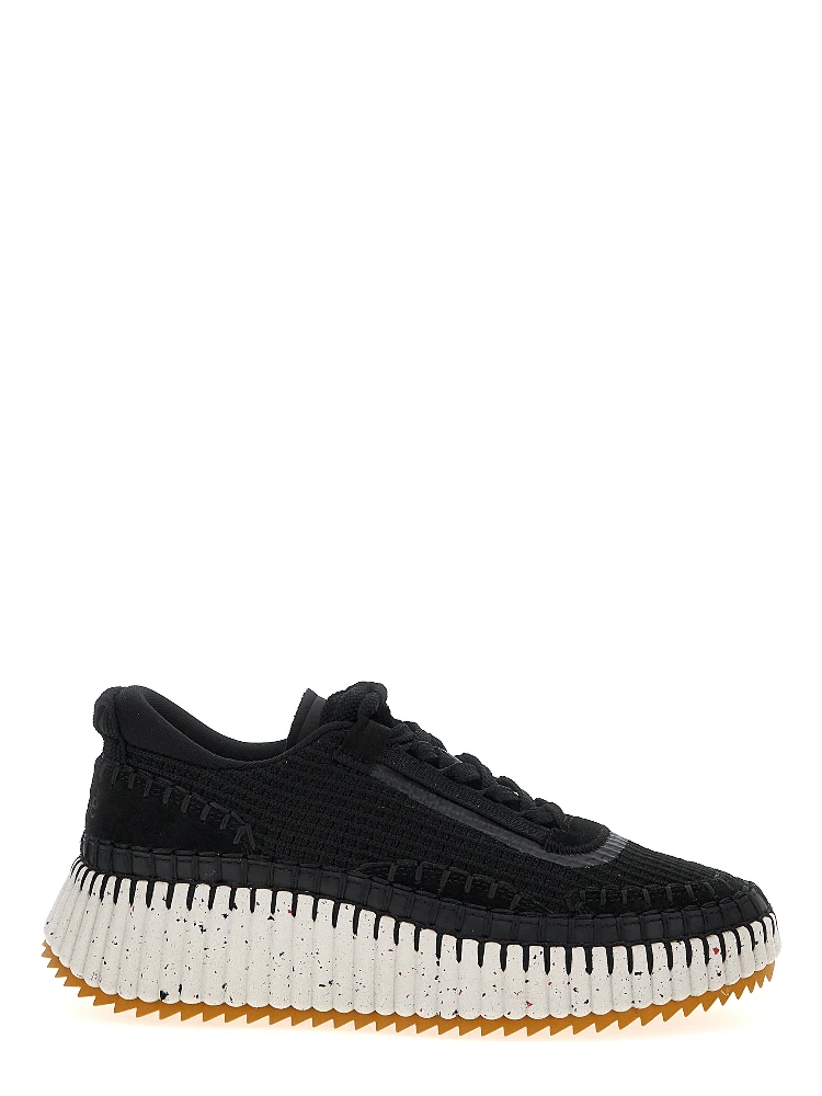 Bicolor Polyester Athletic Sneakers