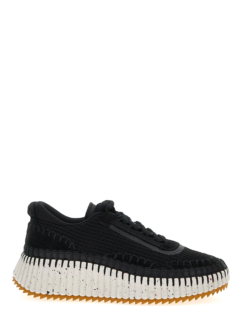 Bicolor Polyester Athletic Sneakers