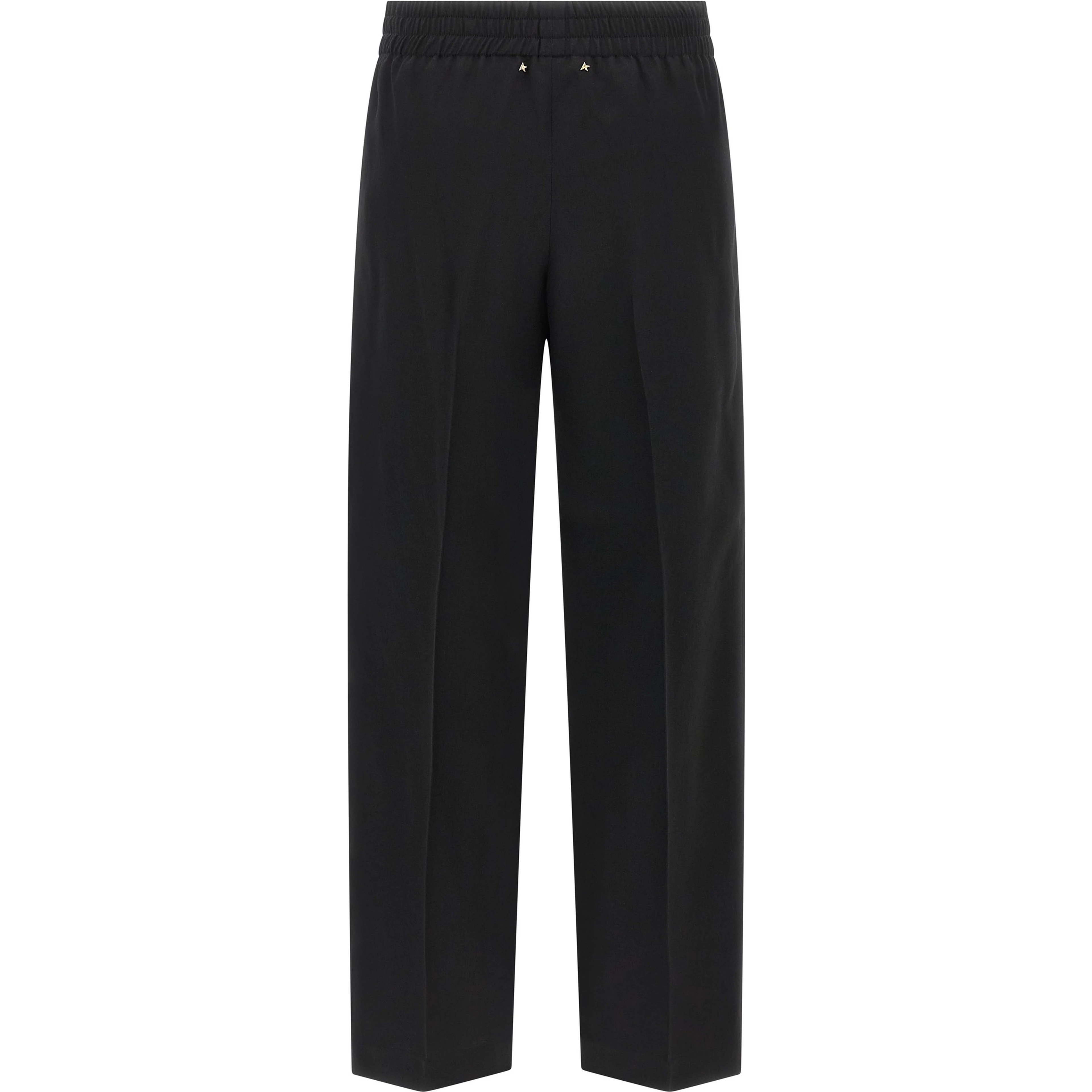 Black Virgin Wool Casual Pants