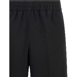 Black Virgin Wool Casual Pants
