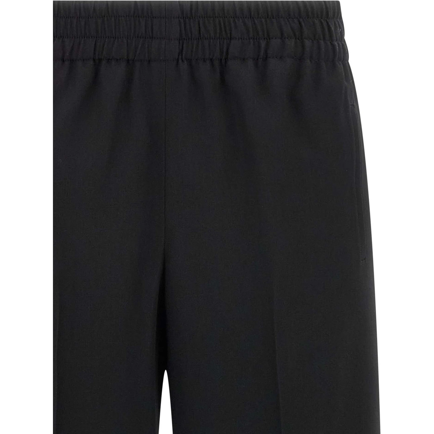Black Virgin Wool Casual Pants