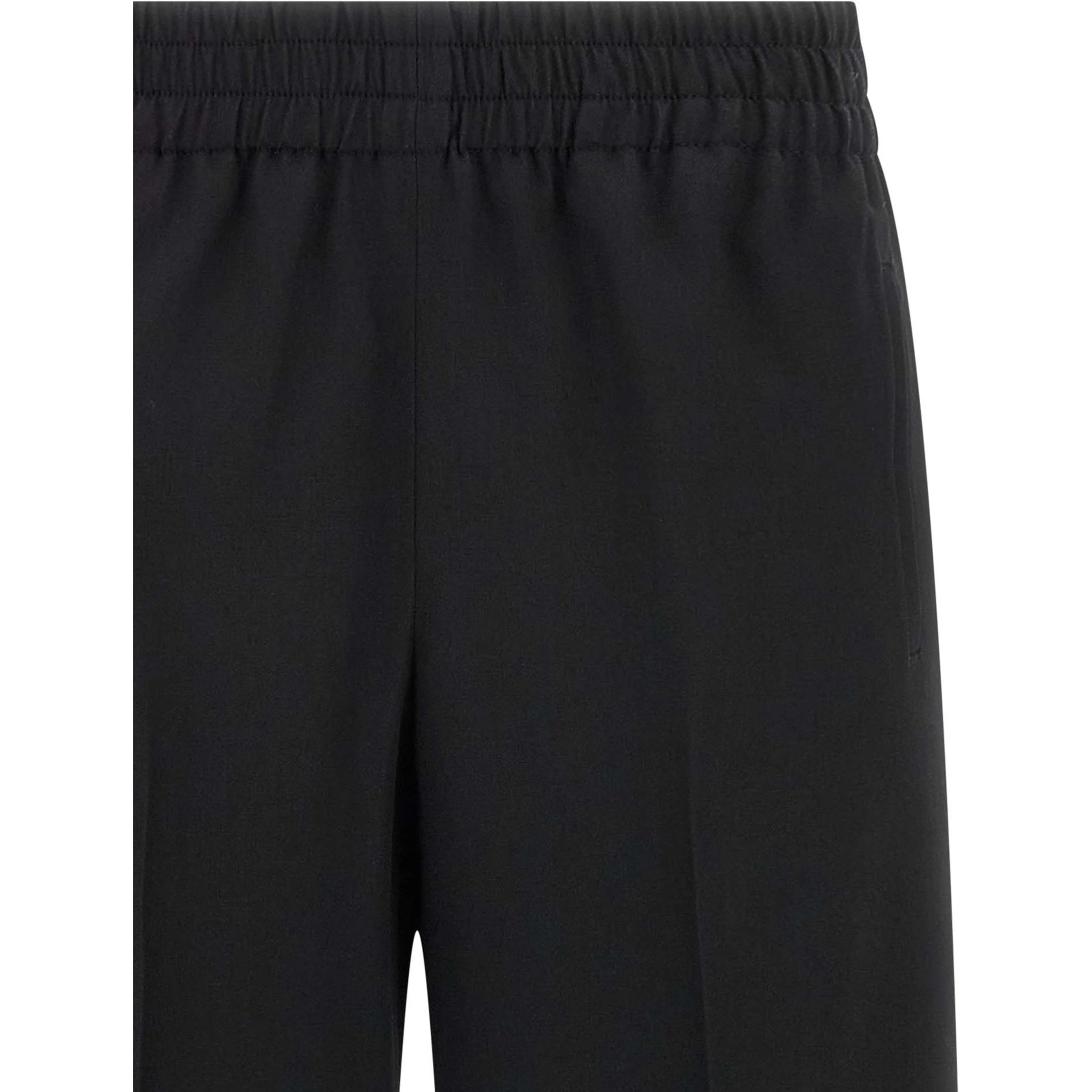 Black Virgin Wool Casual Pants