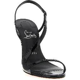 Black Calfskin Stiletto Heel Sandals