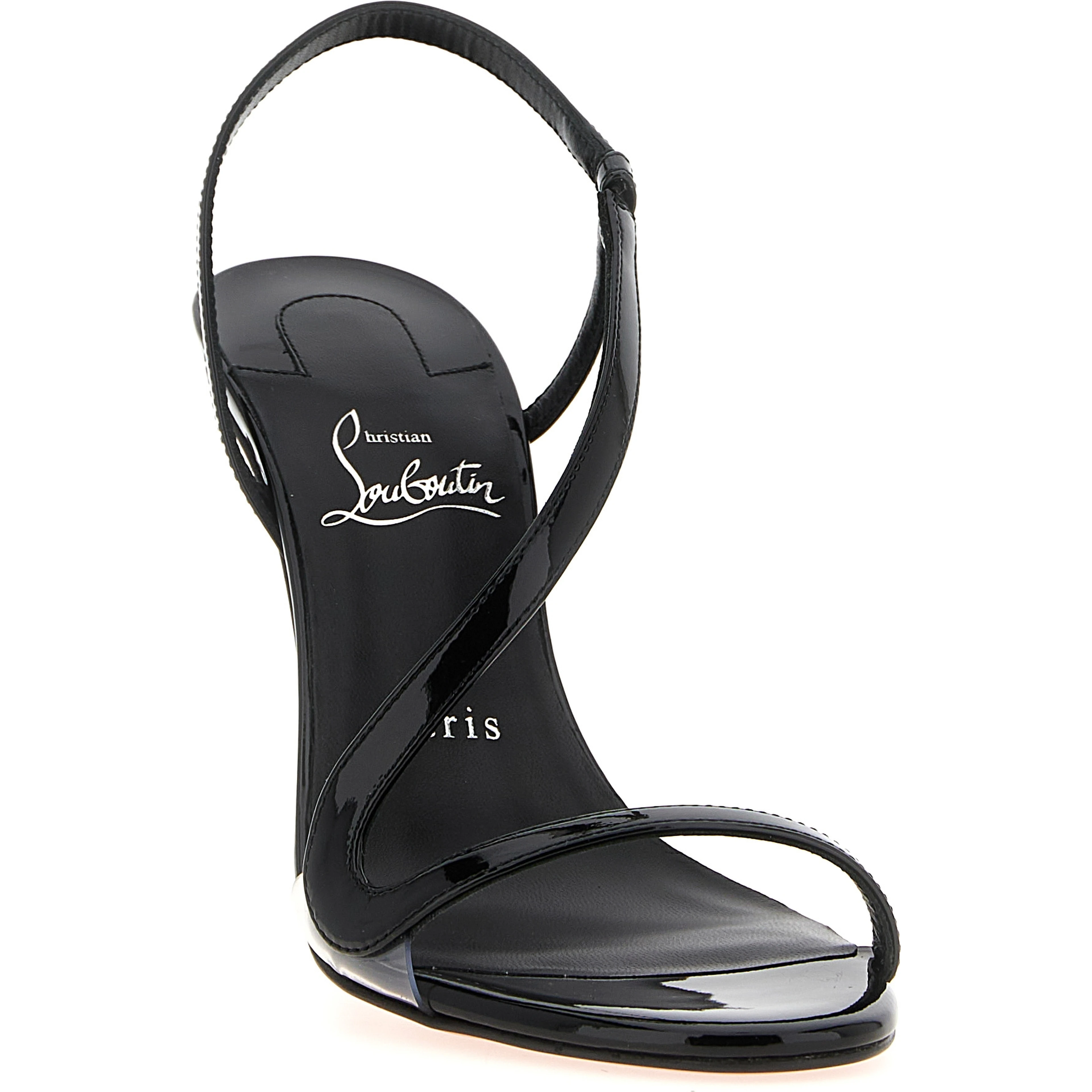 Black Calfskin Stiletto Heel Sandals