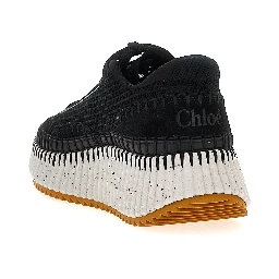 Bicolor Polyester Athletic Sneakers