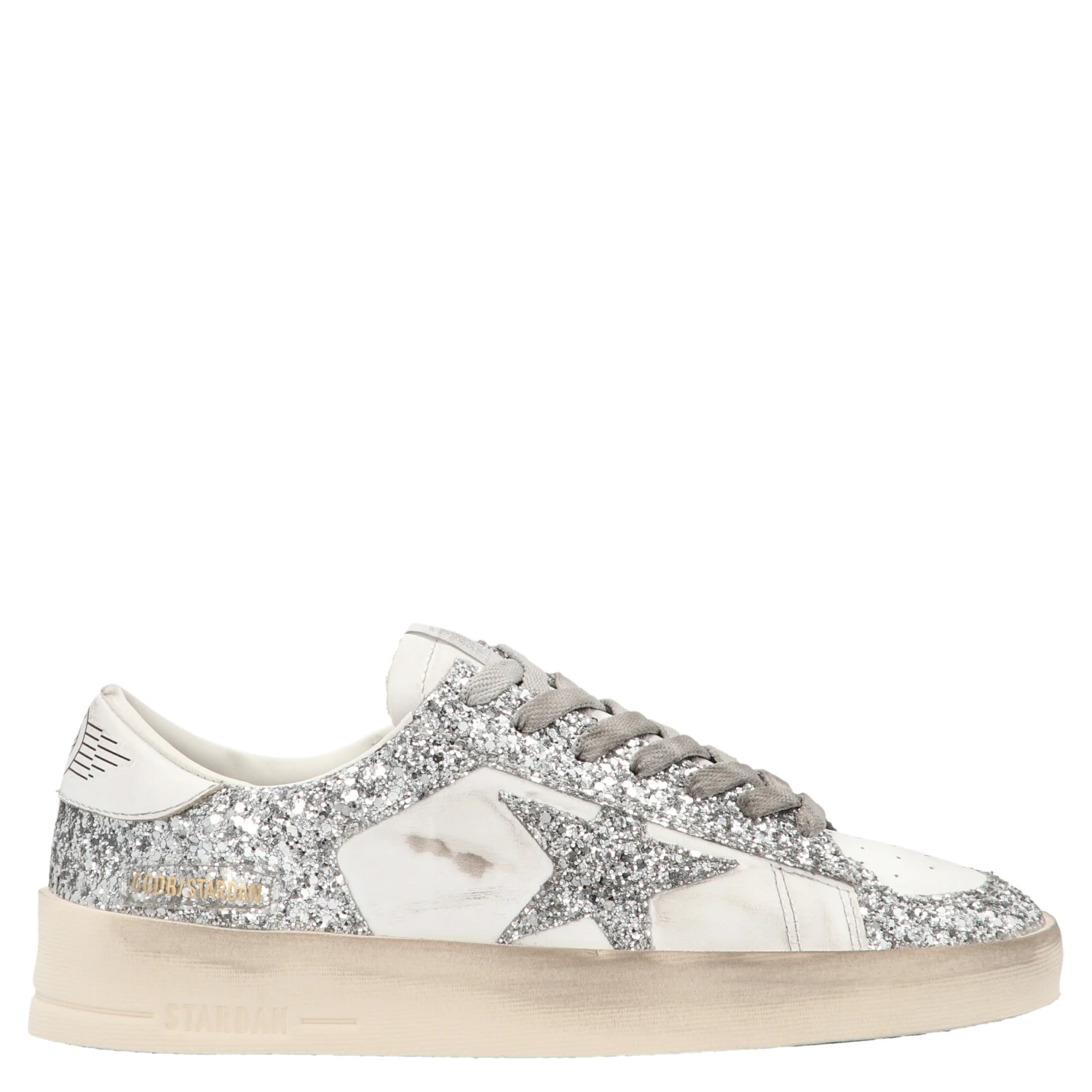 Silver Polyester Sneakers