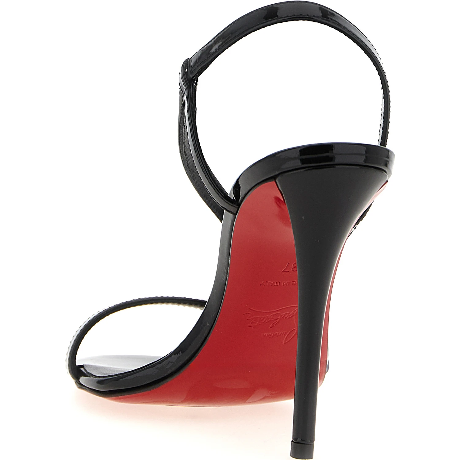 Black Calfskin Stiletto Heel Sandals
