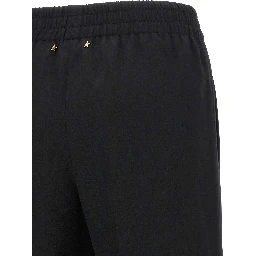 Black Virgin Wool Casual Pants