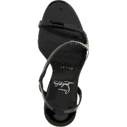 Black Calfskin Stiletto Heel Sandals