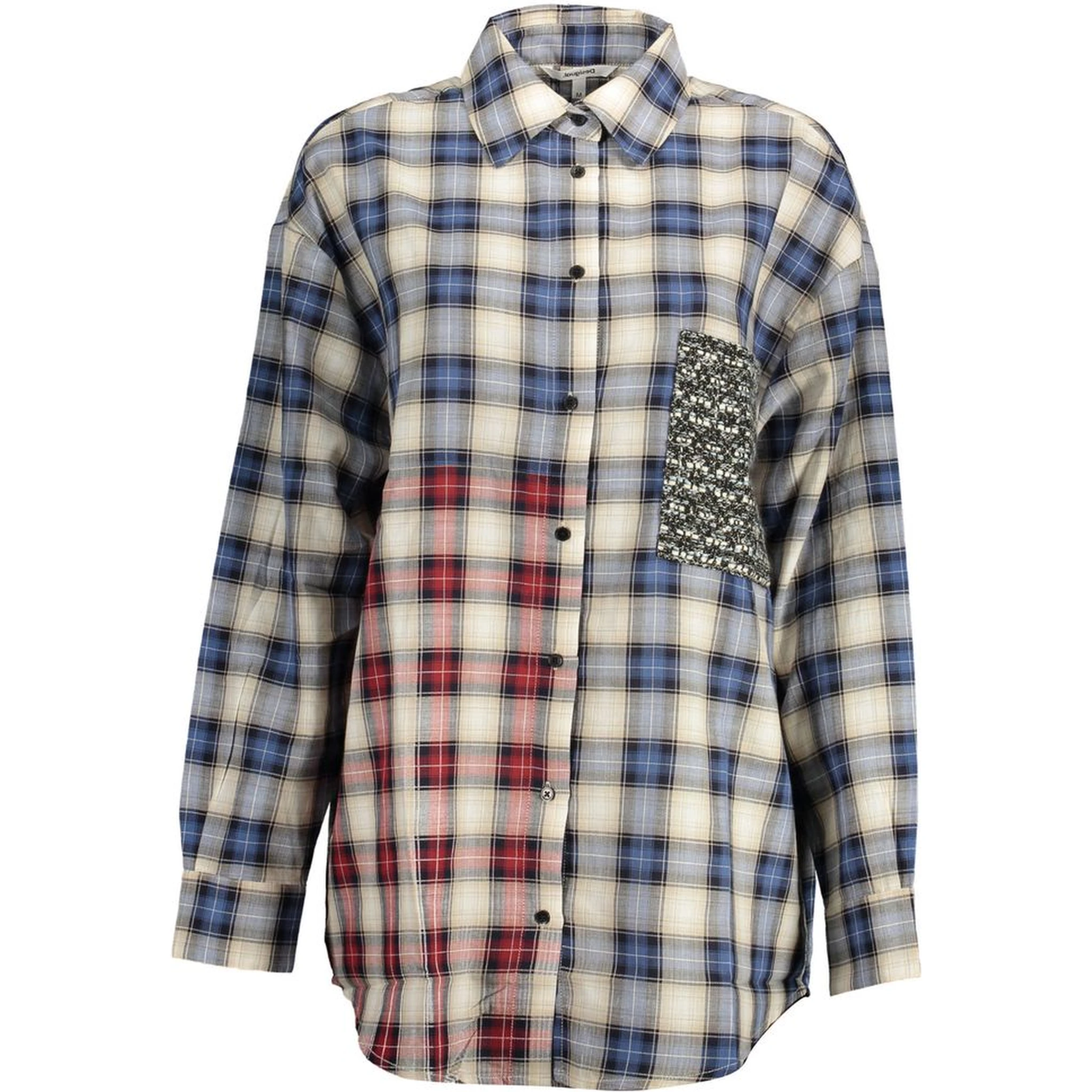 Blue Cotton Women Shirt