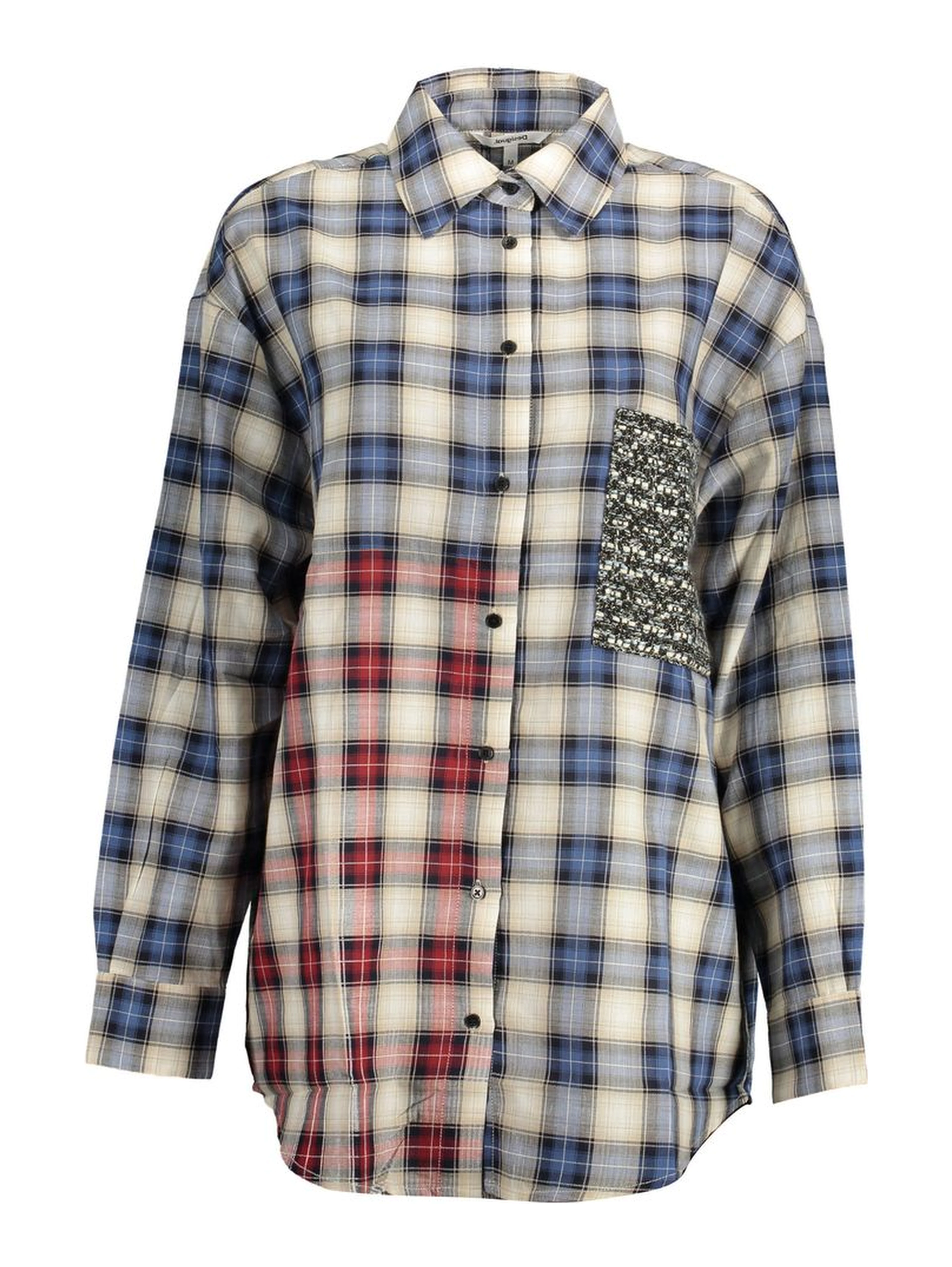 Blue Cotton Women Shirt