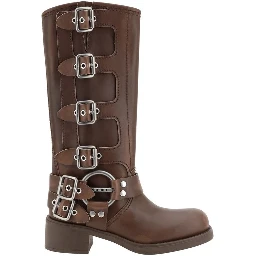 Brown Calf Leather Bos Taurus Lace-Up Boots