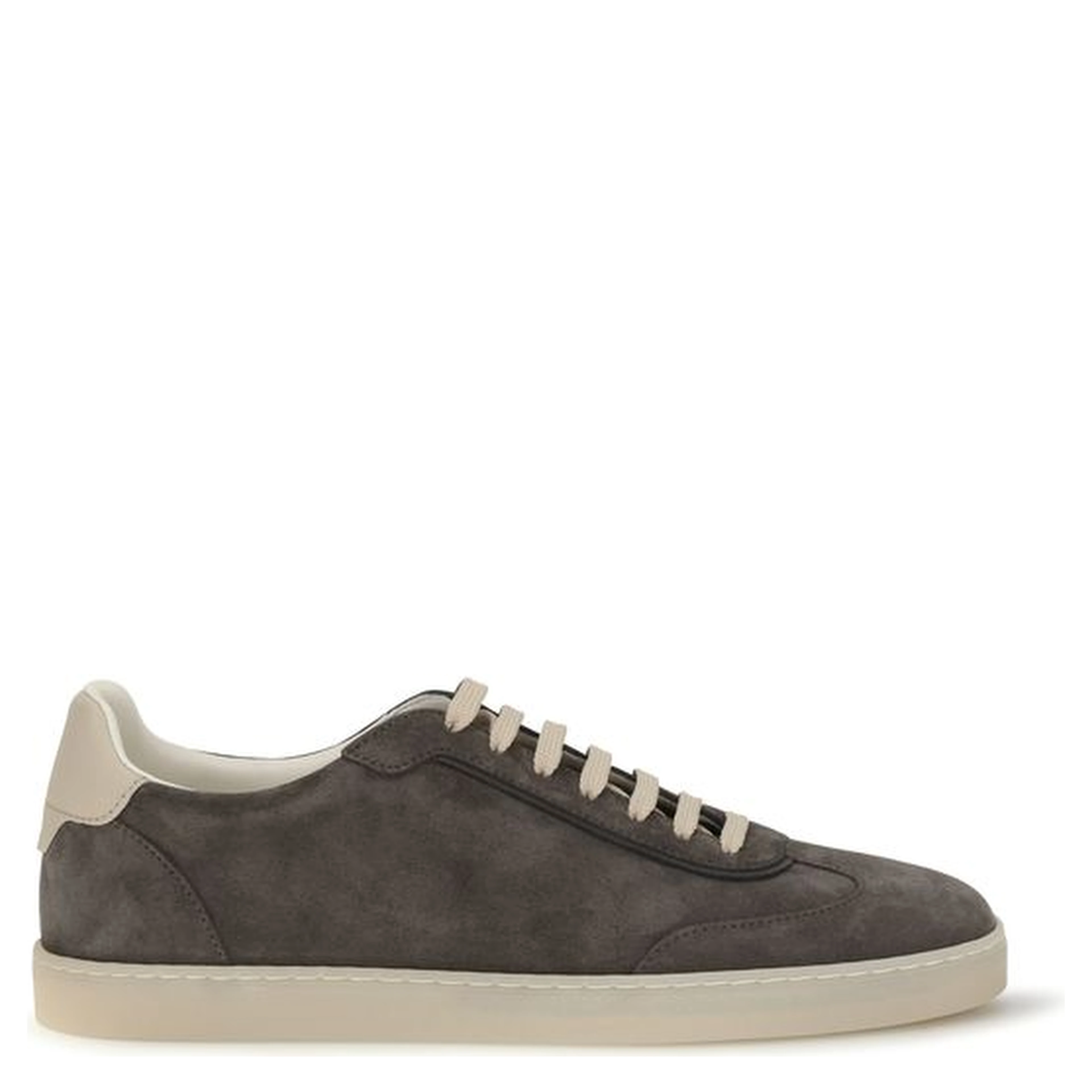 Gray Calf Leather Bos Taurus Low Top Sneakers