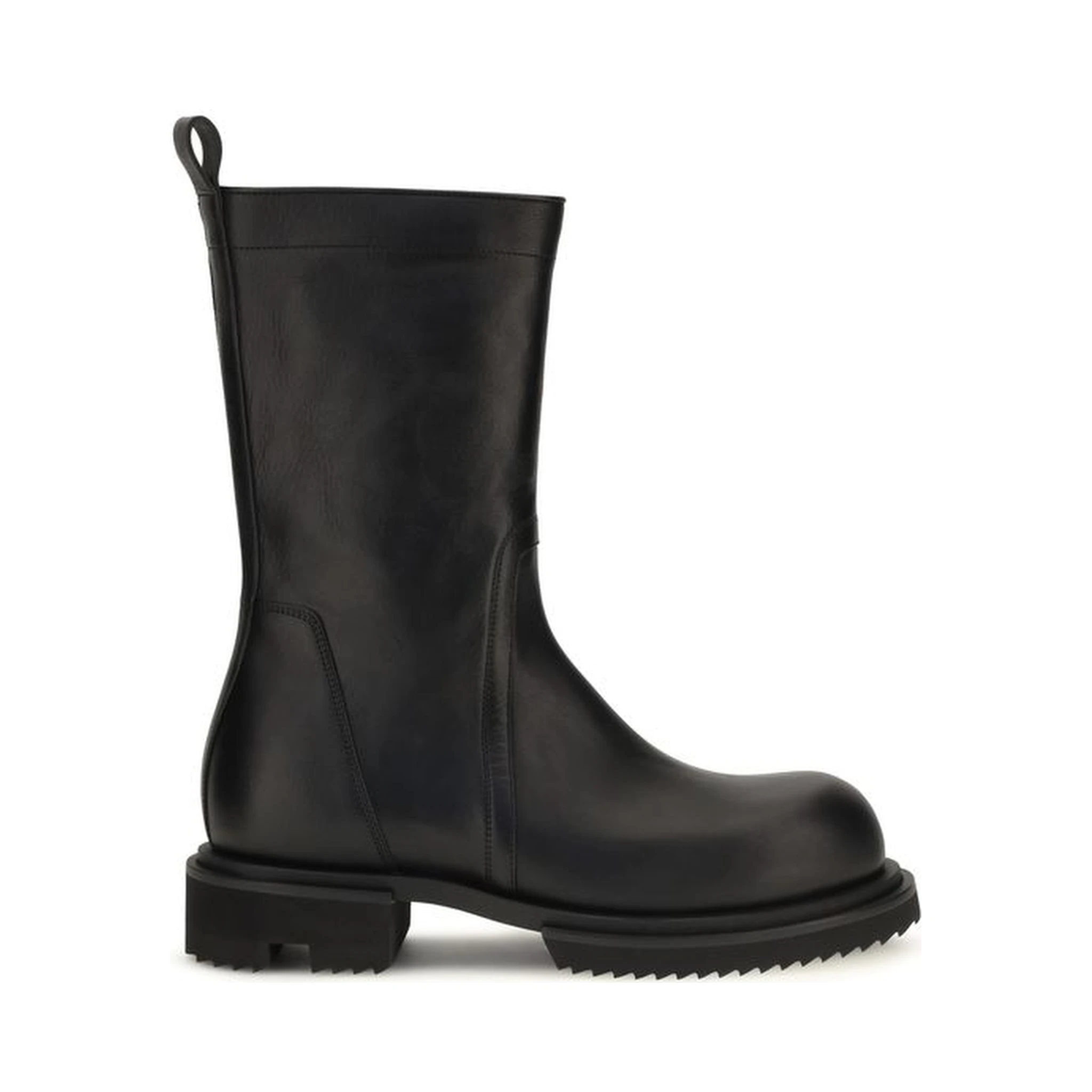 Black Calf Leather Bos Taurus Flat Boots
