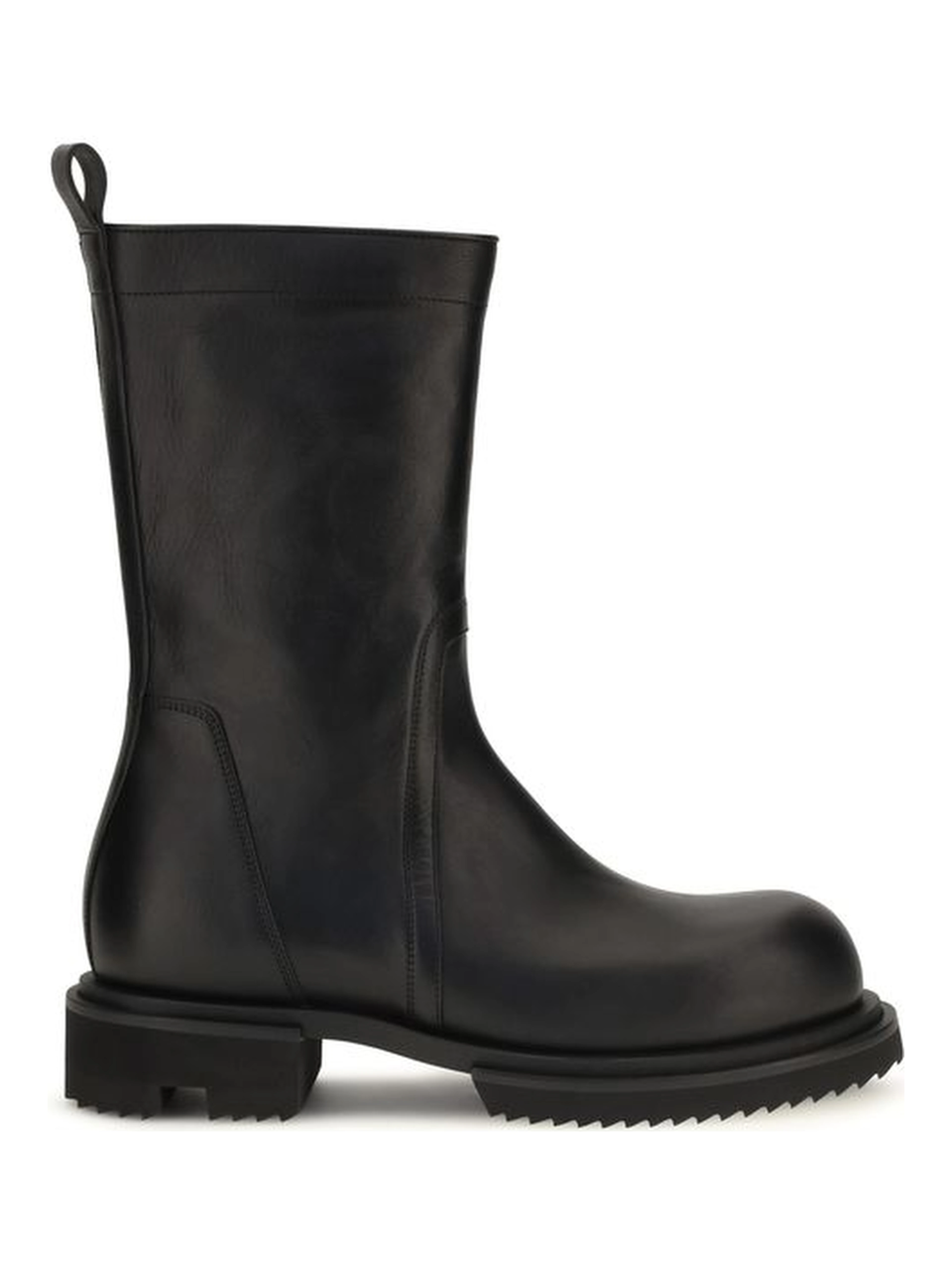 Black Calf Leather Bos Taurus Flat Boots