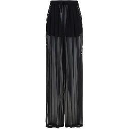 Black Silk Casual Pants