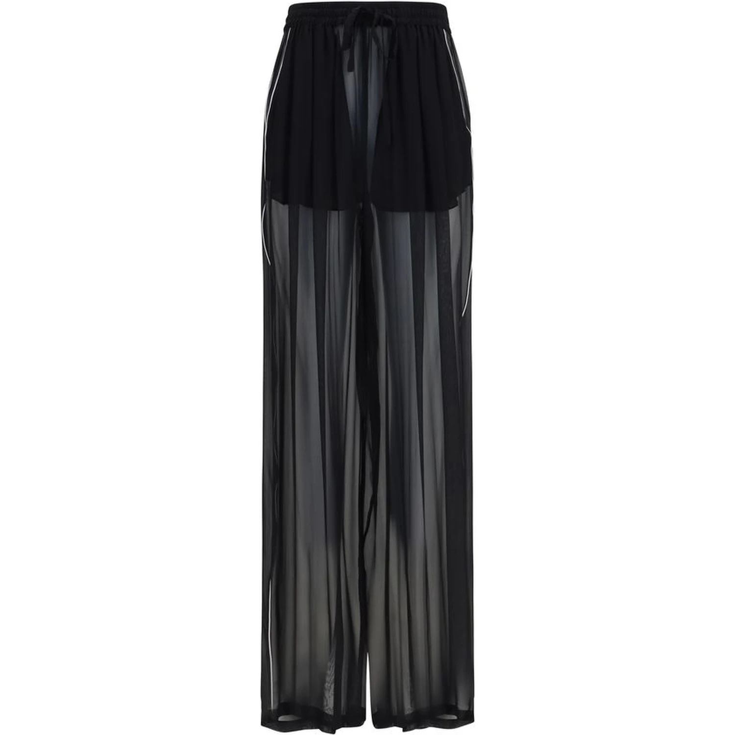 Black Silk Casual Pants