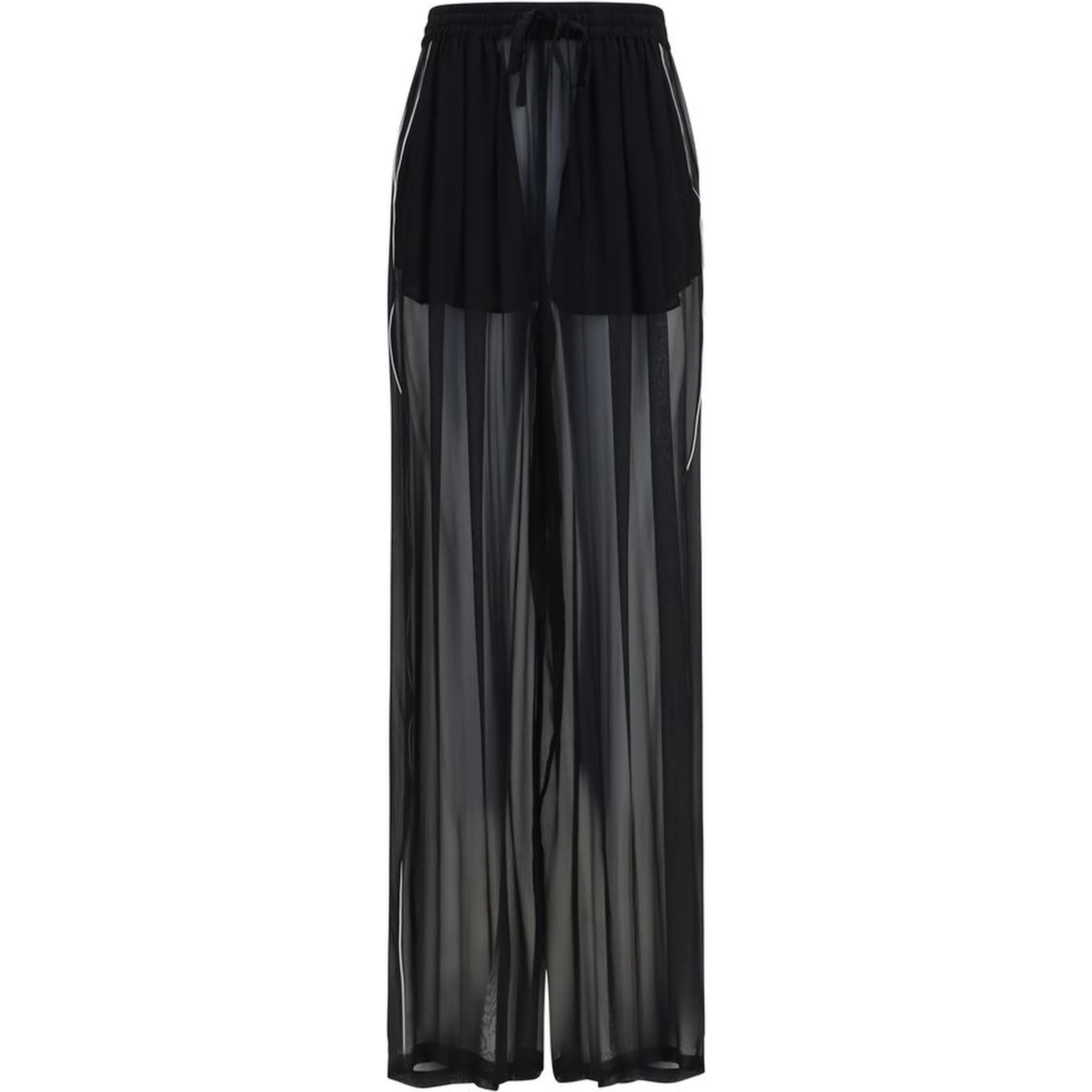 Black Silk Casual Pants