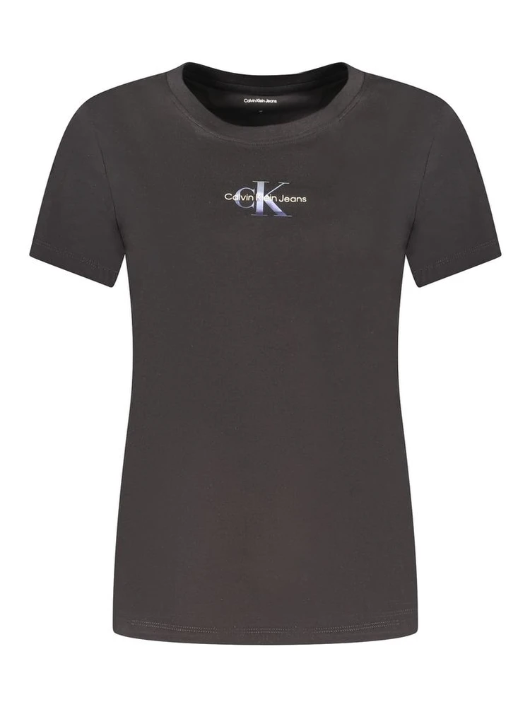 Black Cotton Women T-Shirt
