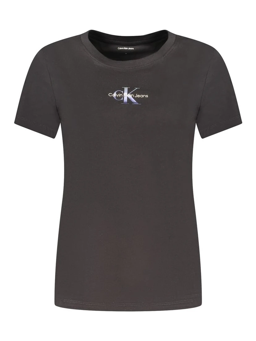 Black Cotton Women T-Shirt