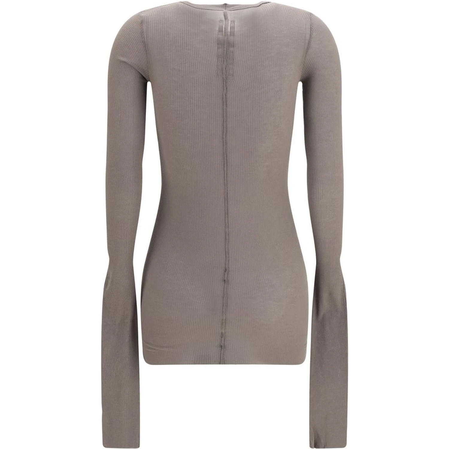 Gray Viscose Long Sleeve T-Shirt