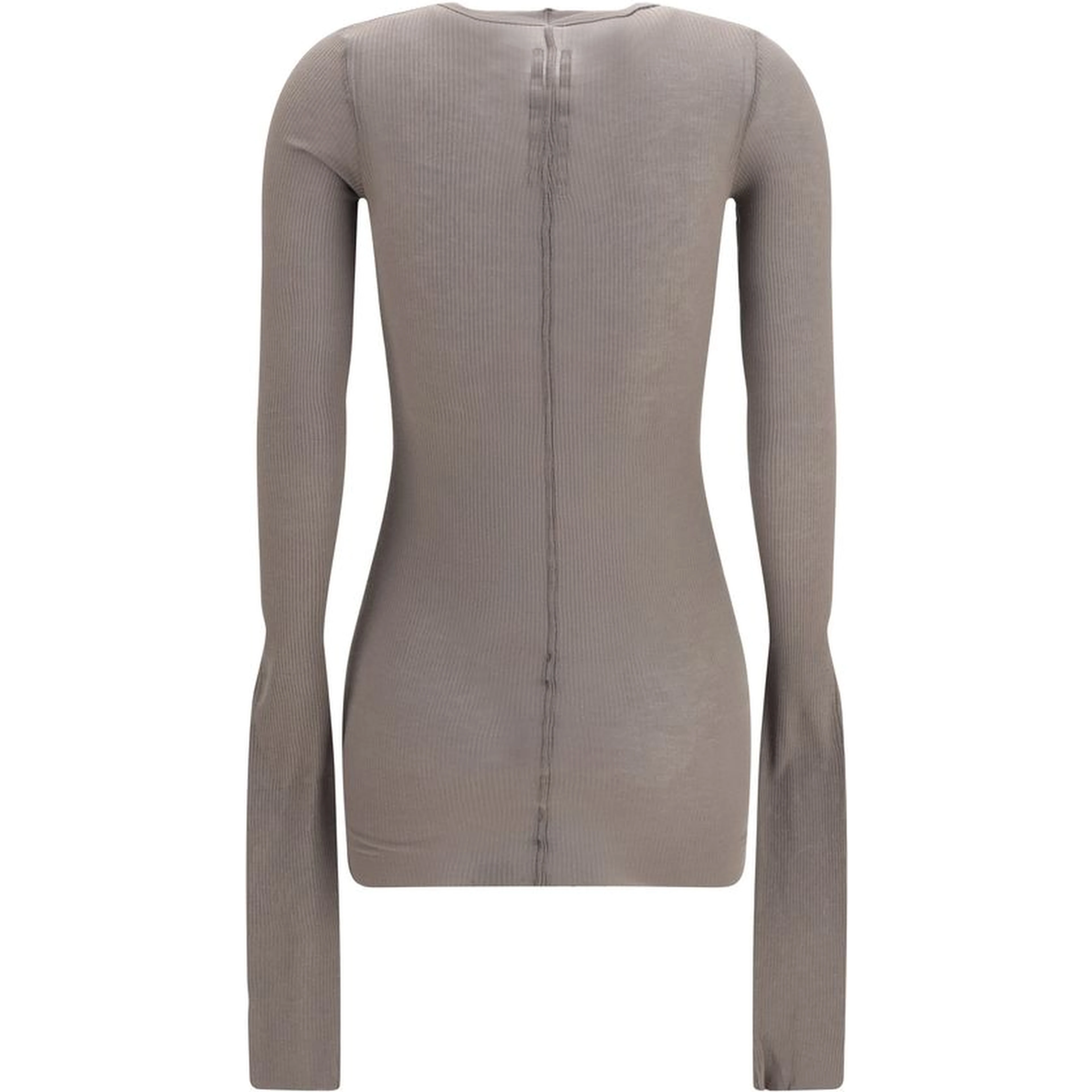 Gray Viscose Long Sleeve T-Shirt