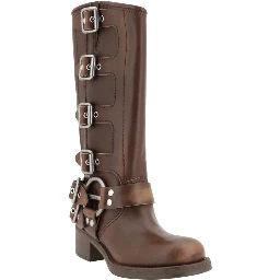 Brown Calf Leather Bos Taurus Lace-Up Boots