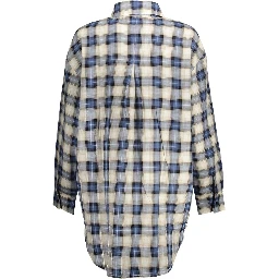 Blue Cotton Women Shirt