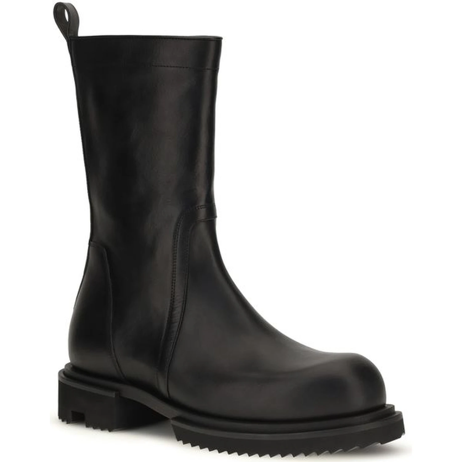 Black Calf Leather Bos Taurus Flat Boots