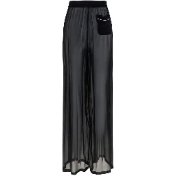 Black Silk Casual Pants