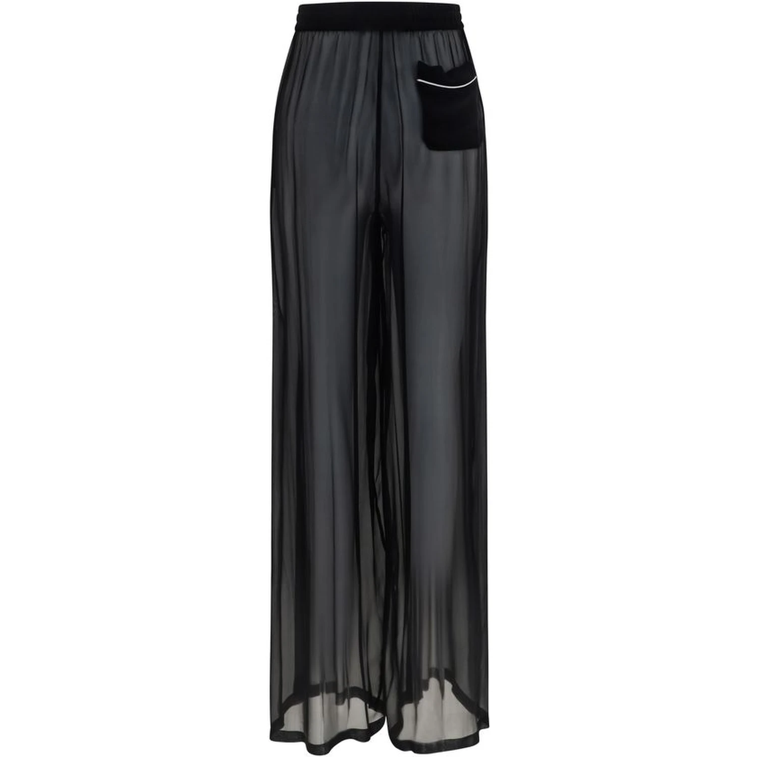 Black Silk Casual Pants