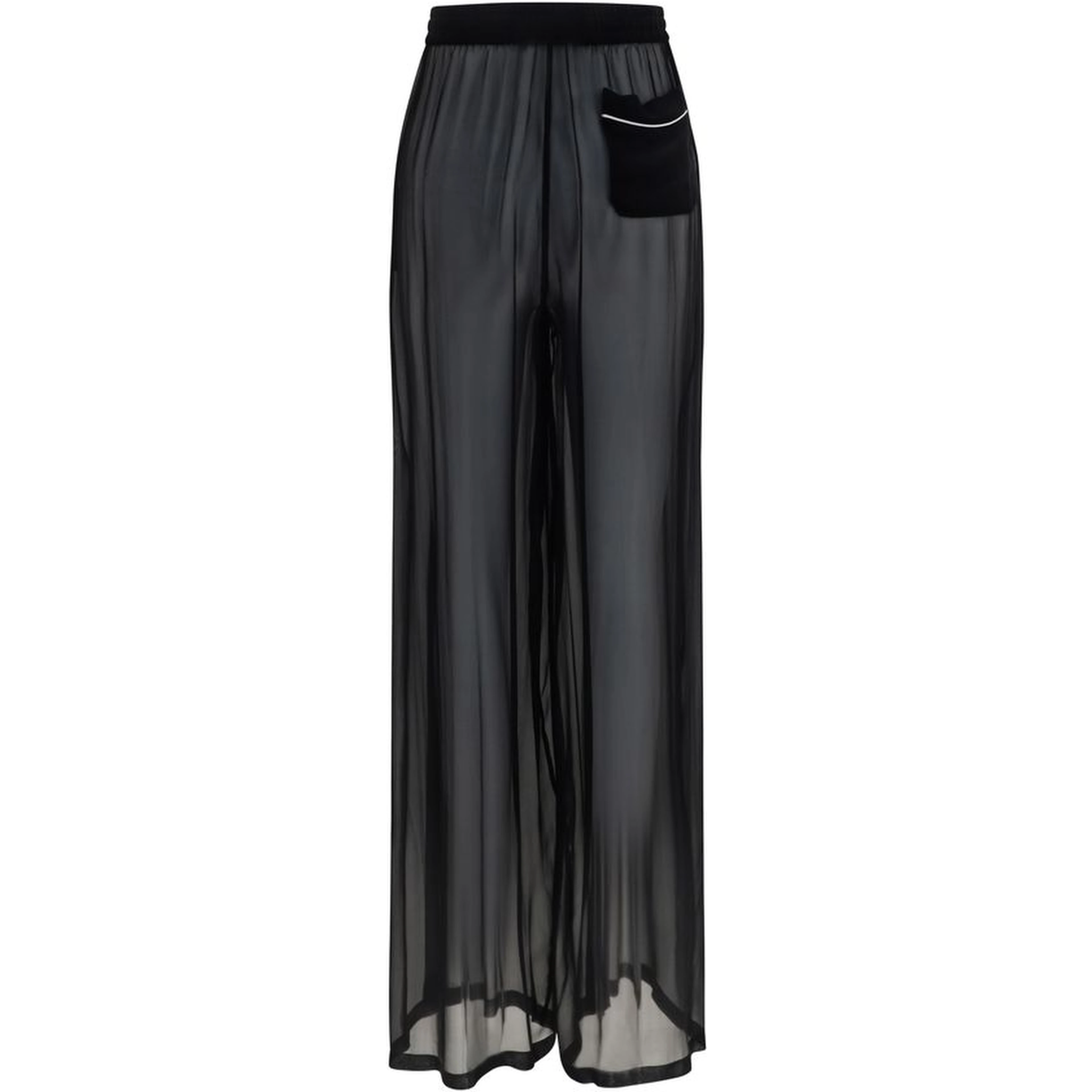 Black Silk Casual Pants