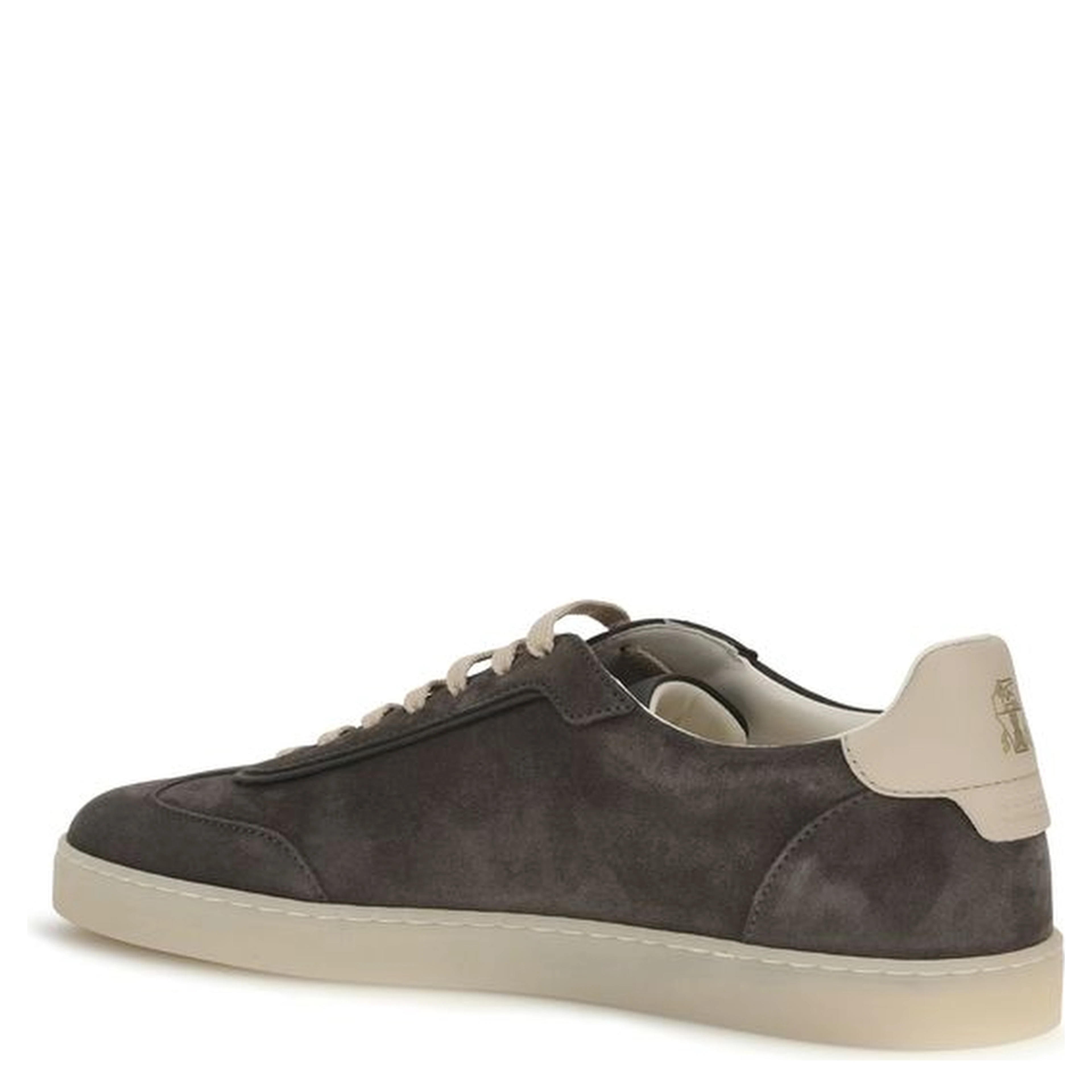 Gray Calf Leather Bos Taurus Low Top Sneakers