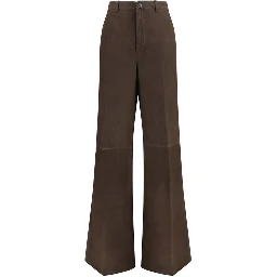 Brown Calf Leather Bos Taurus Casual Pants