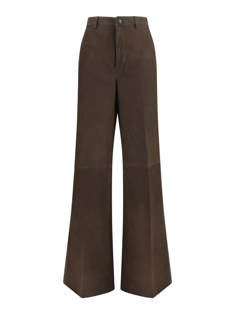 Brown Calf Leather Bos Taurus Casual Pants