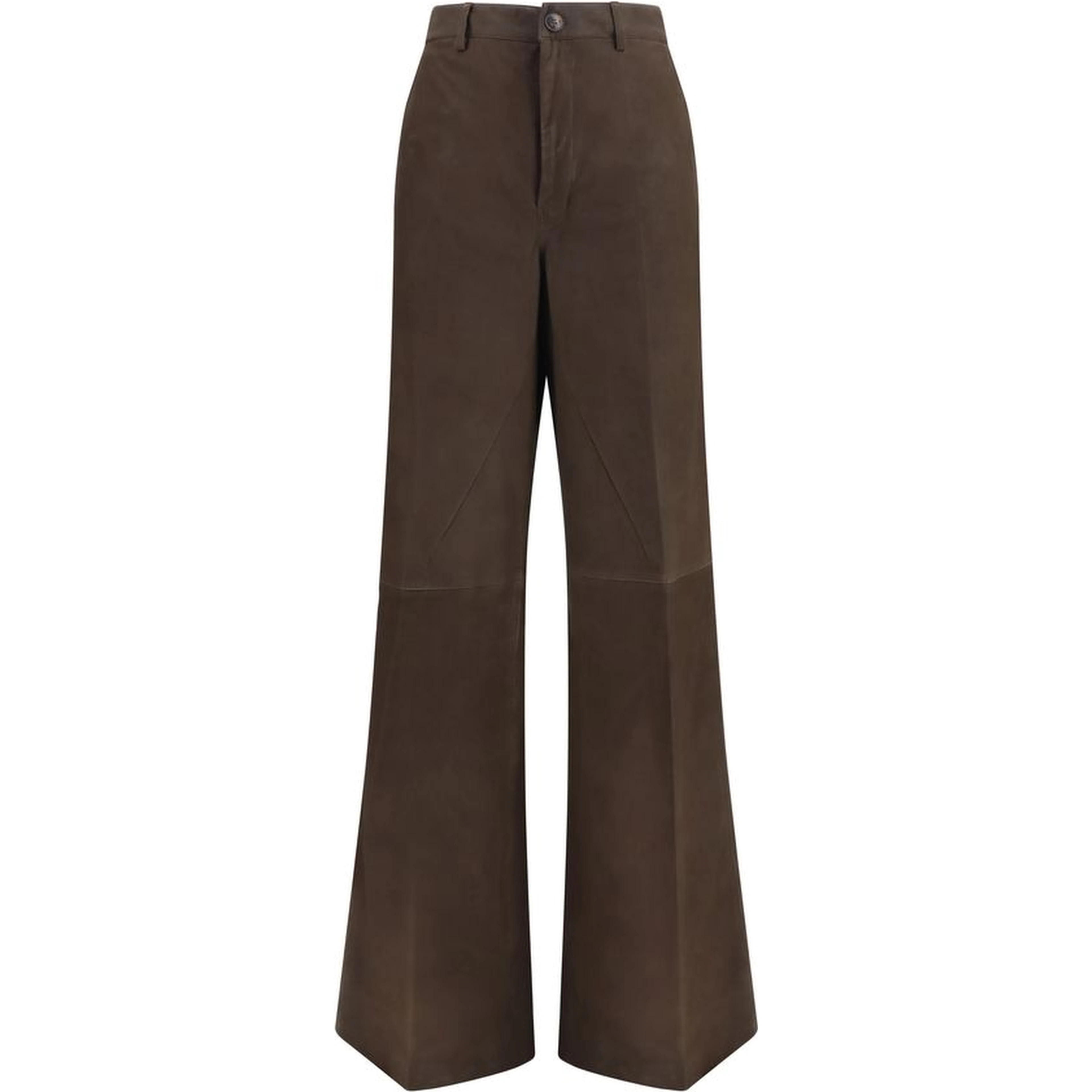 Brown Calf Leather Bos Taurus Casual Pants