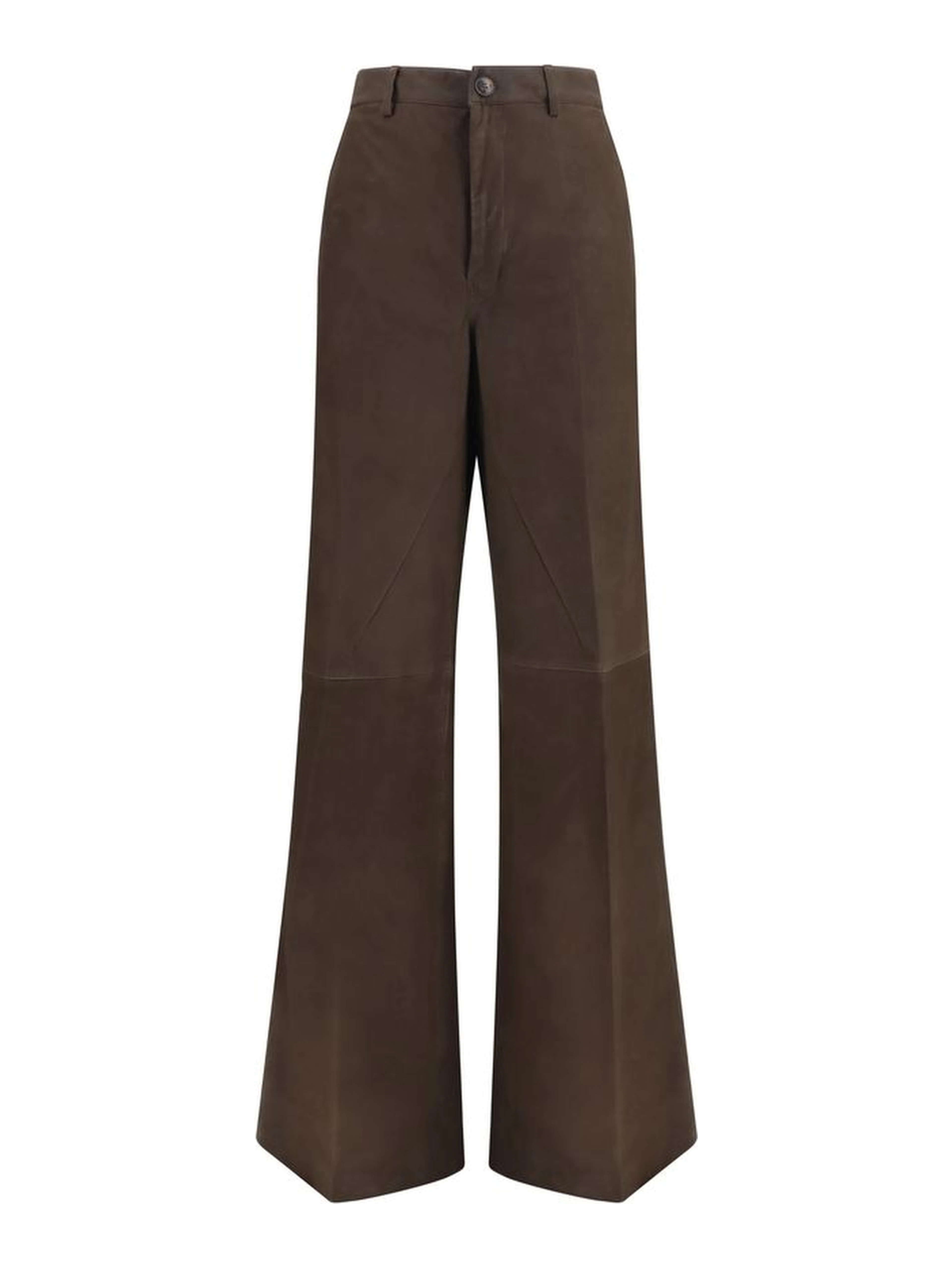 Brown Calf Leather Bos Taurus Casual Pants