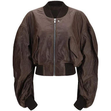 Brown Calf Leather Bos Taurus Bomber