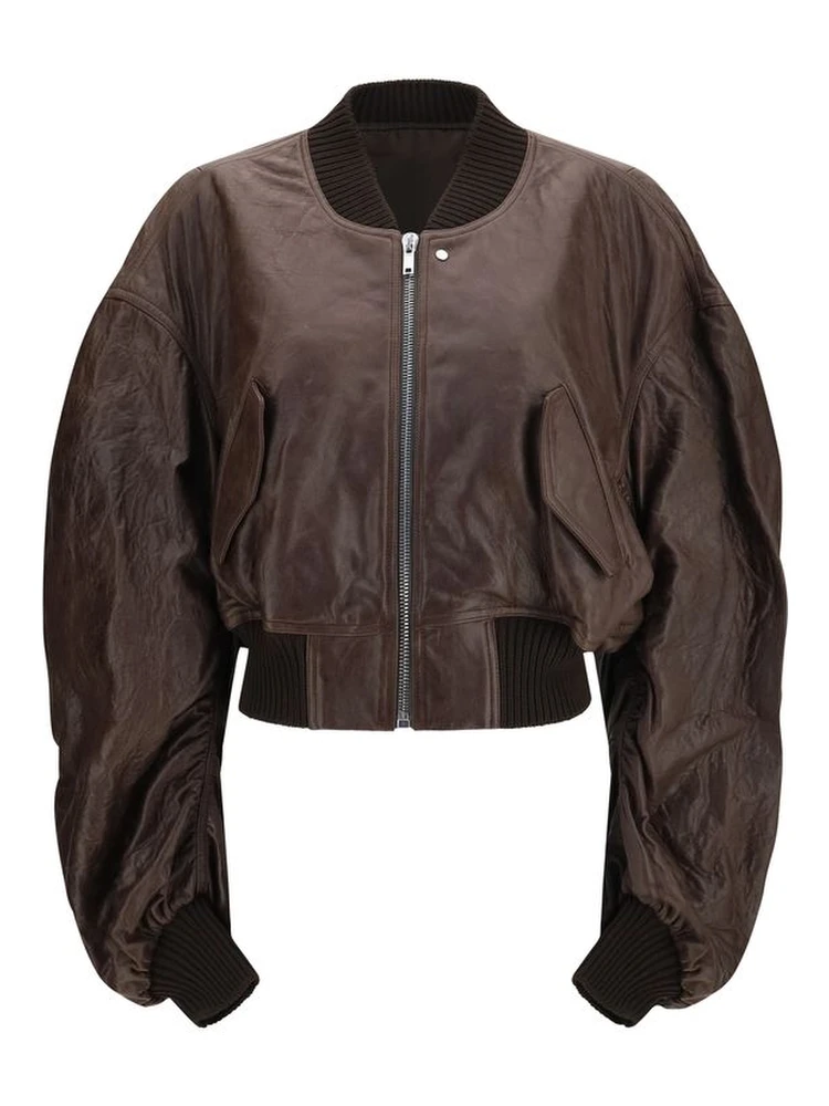 Brown Calf Leather Bos Taurus Bomber
