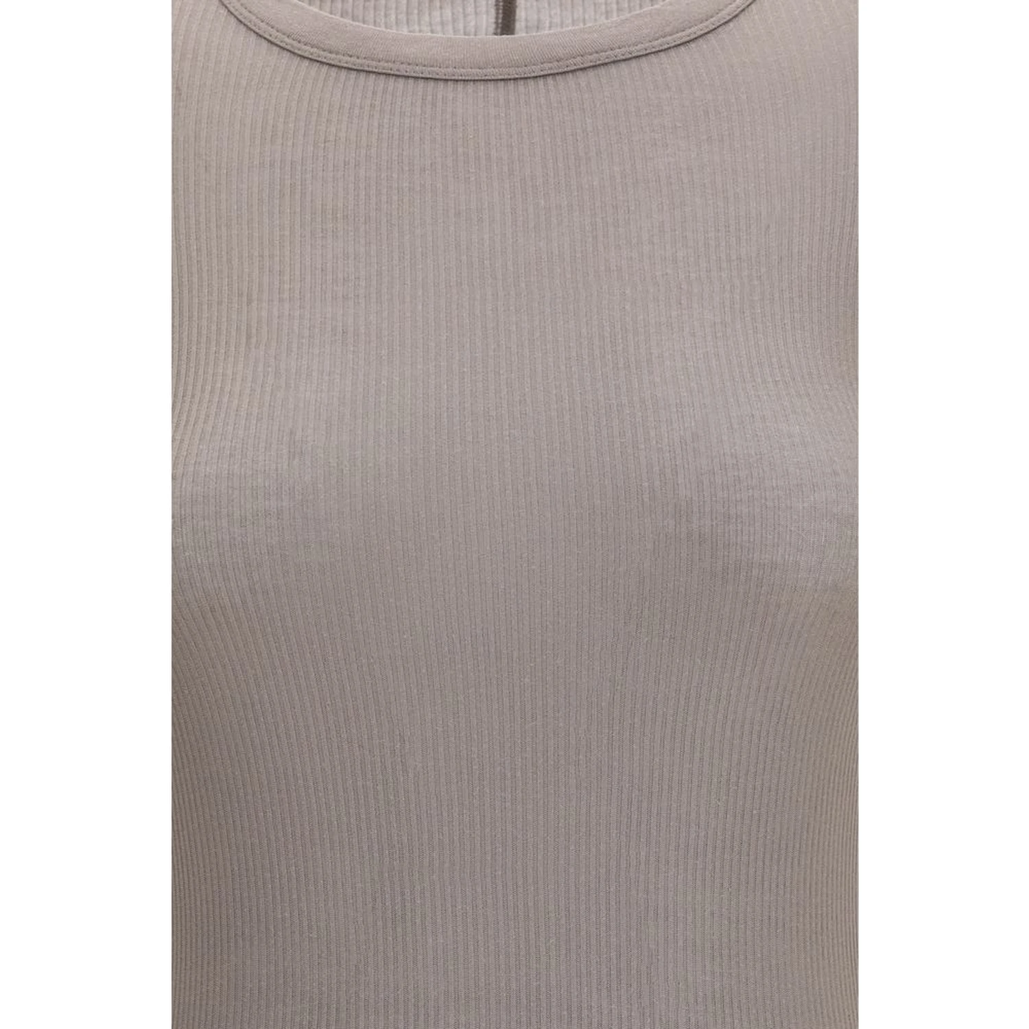 Gray Viscose Long Sleeve T-Shirt
