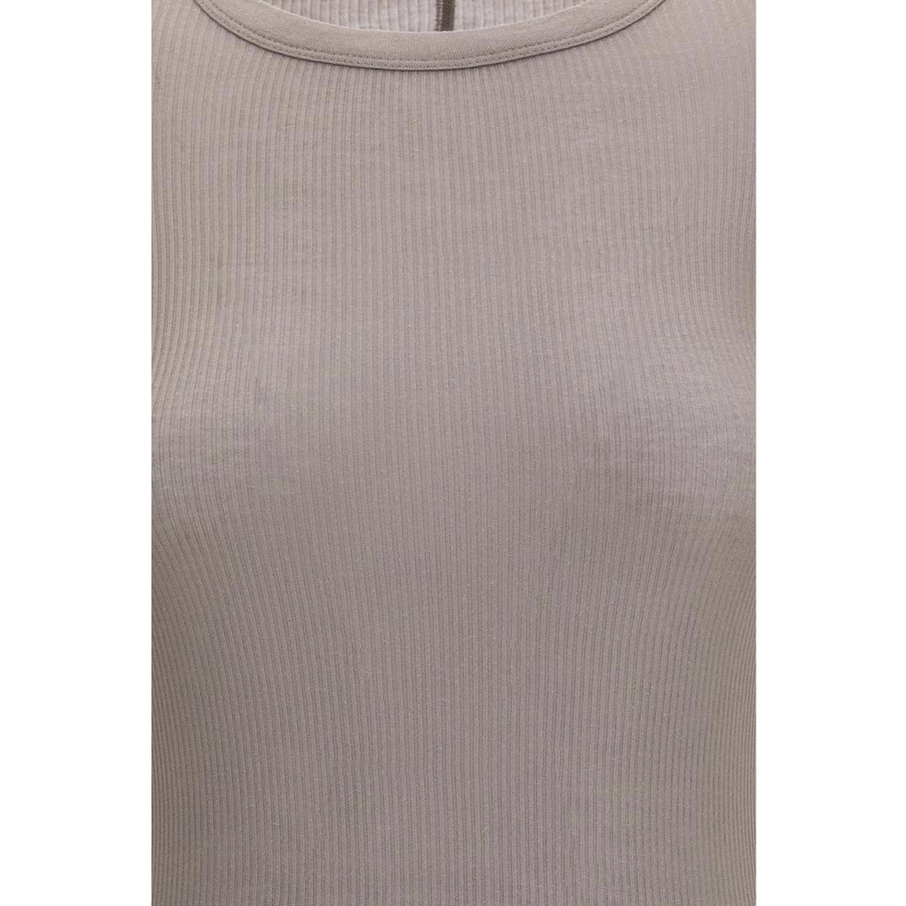Gray Viscose Long Sleeve T-Shirt