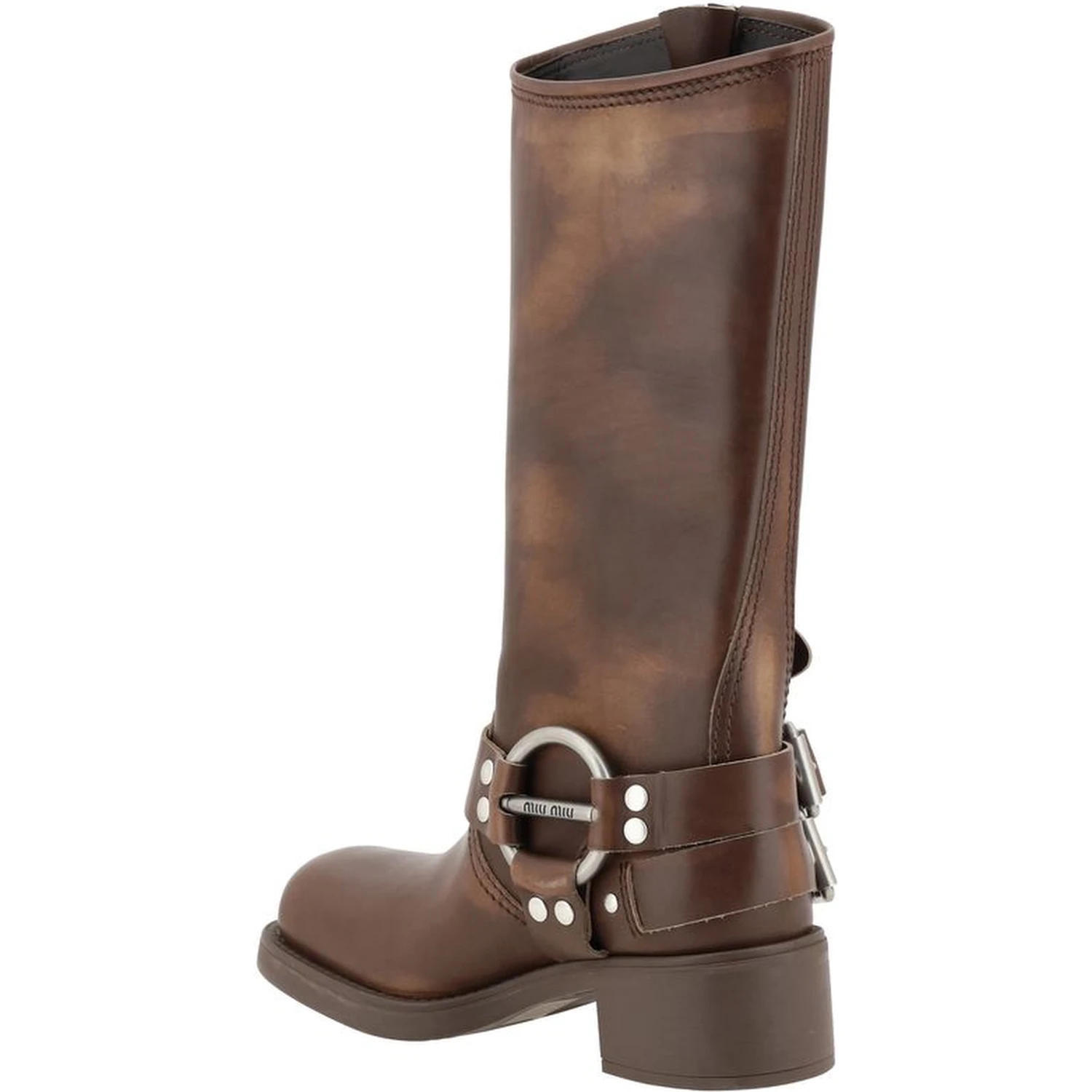 Brown Calf Leather Bos Taurus Lace-Up Boots