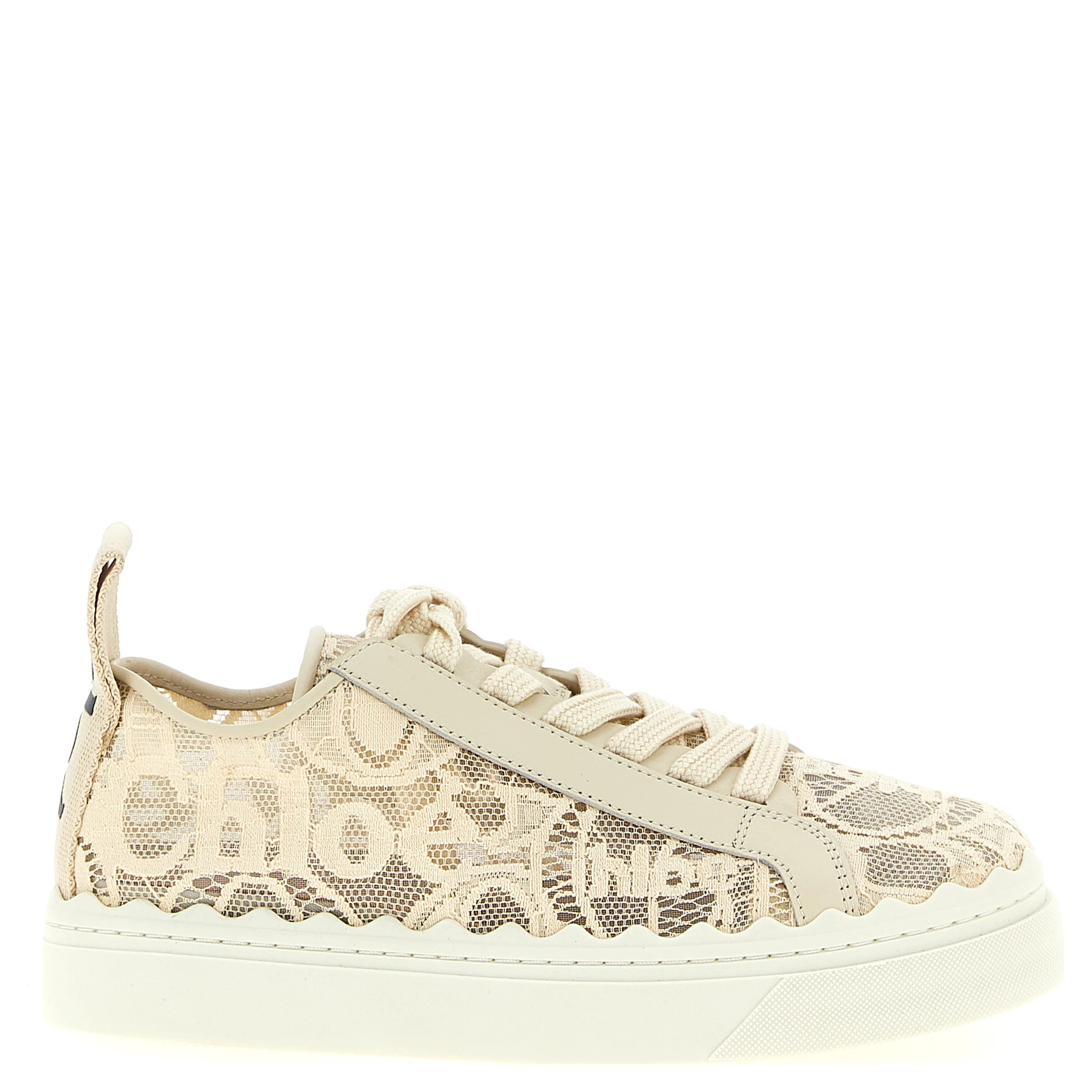 Beige Polyamide Low Top Sneakers